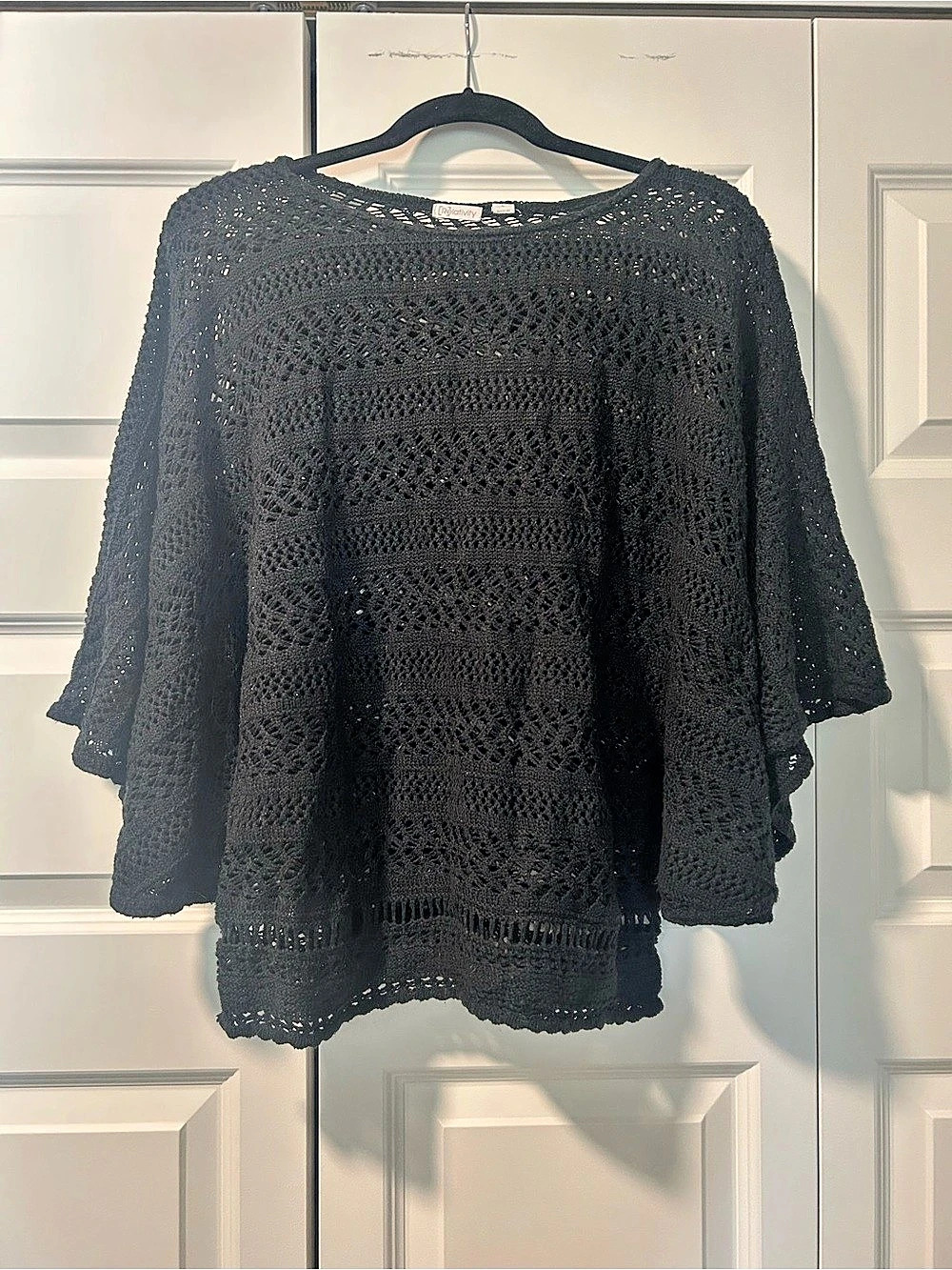 Relatively Black Crochet Knit Sweater
